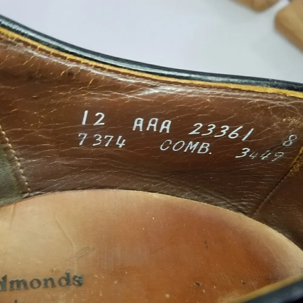 Allen Edmonds Brown Leather Derby Shoes Belgium 7374 Men's Dress Shoe